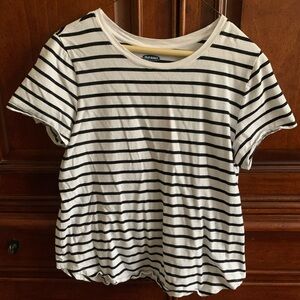 Old Navy Black and White Striped T-Shirt